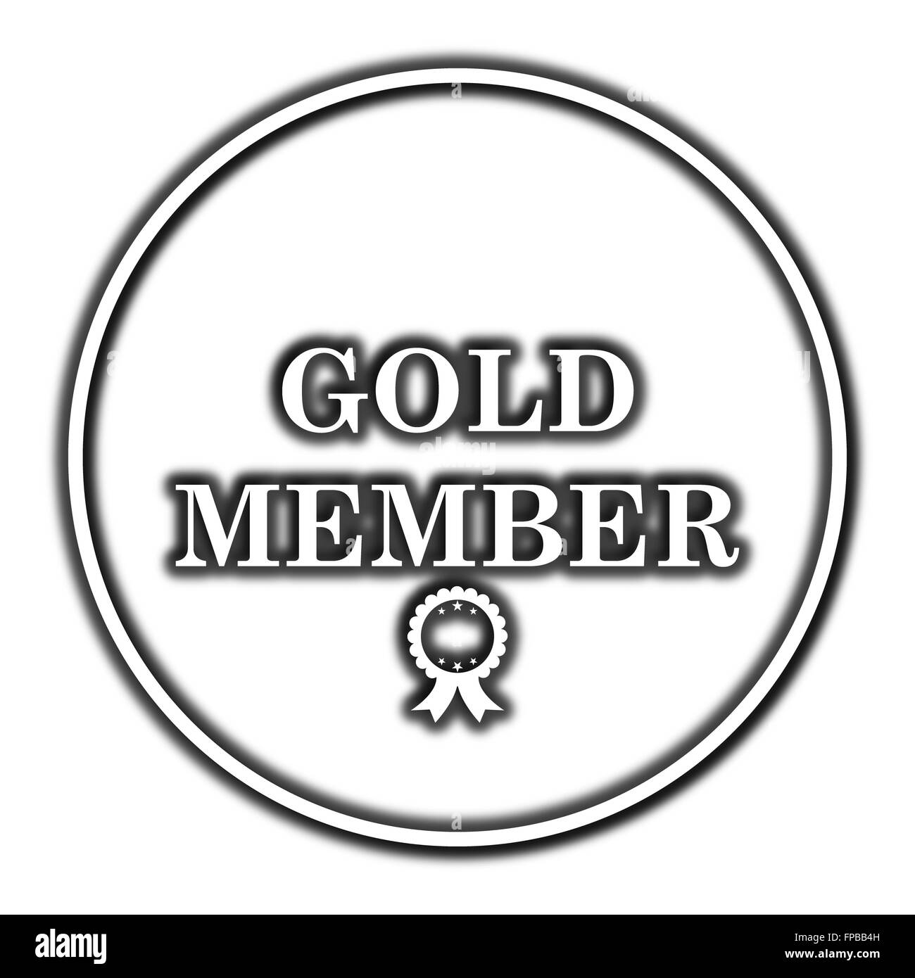 Gold-Mitglied-Symbol. Internet-Button auf weißem Hintergrund. Stockfoto