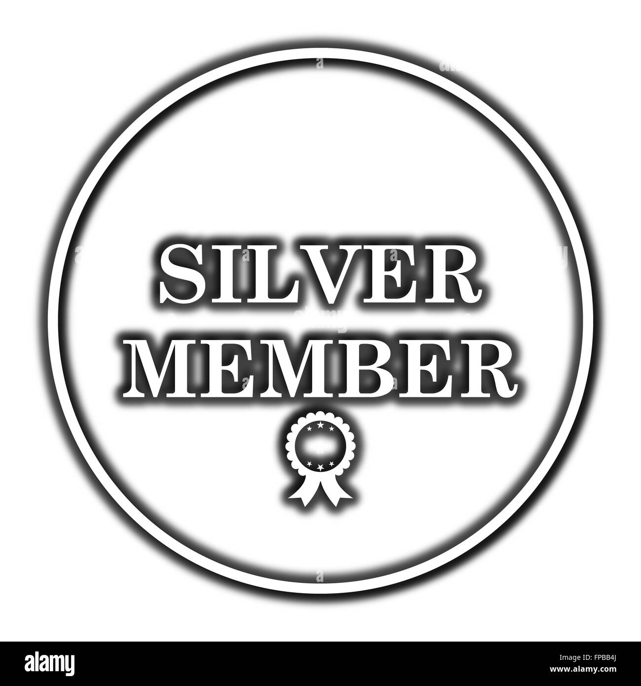 Silber-Mitglied-Symbol. Internet-Button auf weißem Hintergrund. Stockfoto