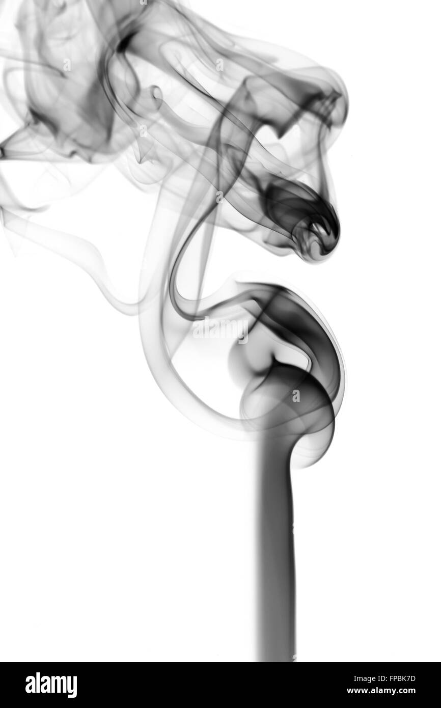 Abstraktion. Rauch-Muster über dem weißen Hintergrund Stockfoto