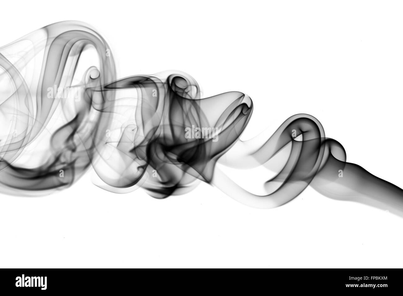 Magische abstrakte Rauch Wellen über dem weißen Hintergrund Stockfoto