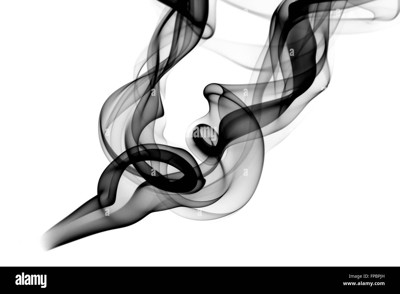 Rauch abstrakte Form über dem weißen Hintergrund Stockfoto