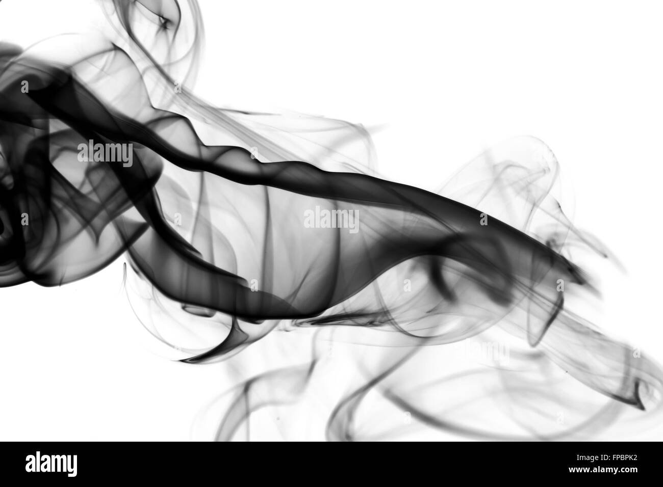 Rauch Form Abstraktion über dem weißen Hintergrund Stockfoto