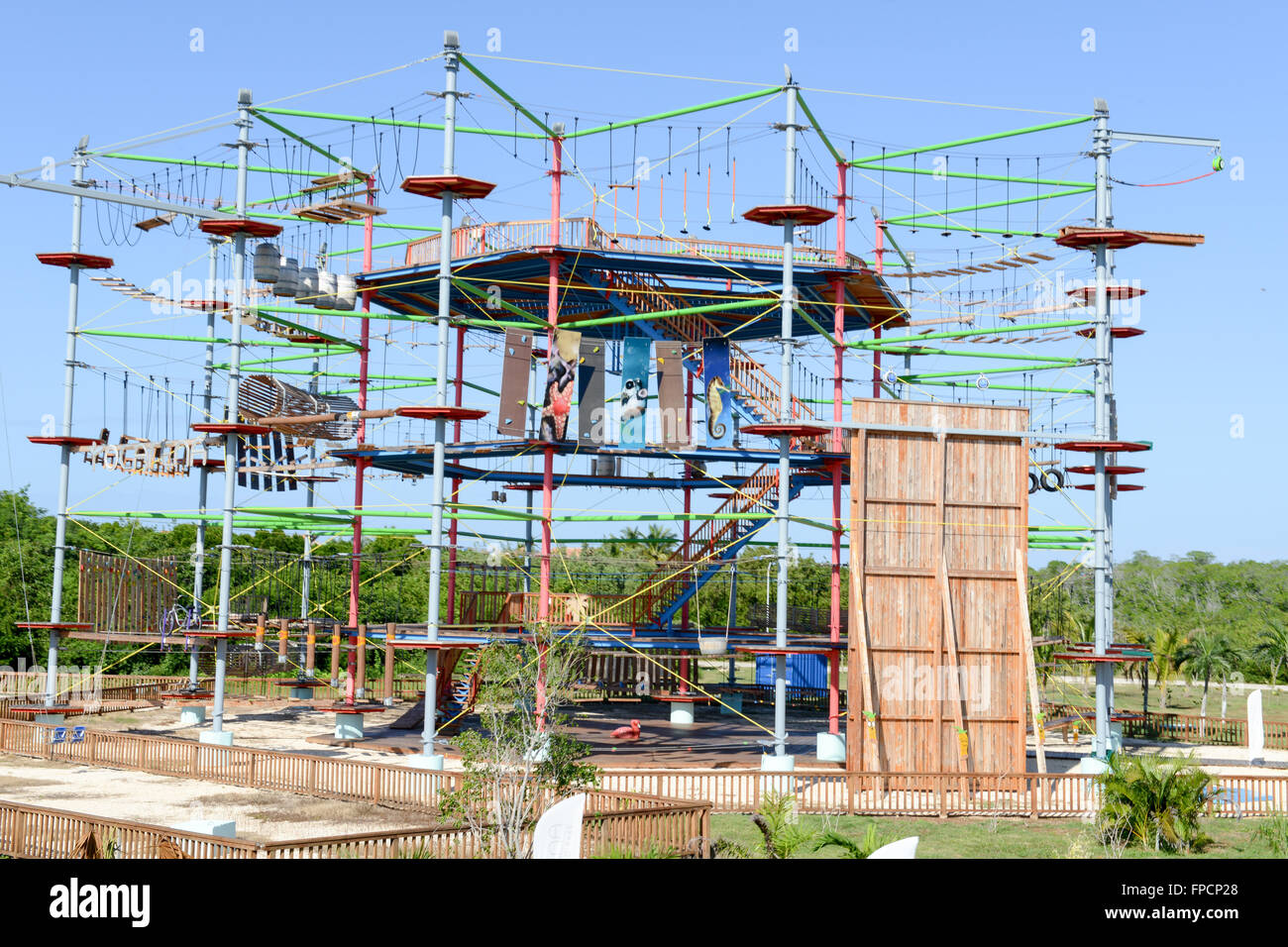 Hochseilgarten im Cayo Coco auf Kuba Stockfoto