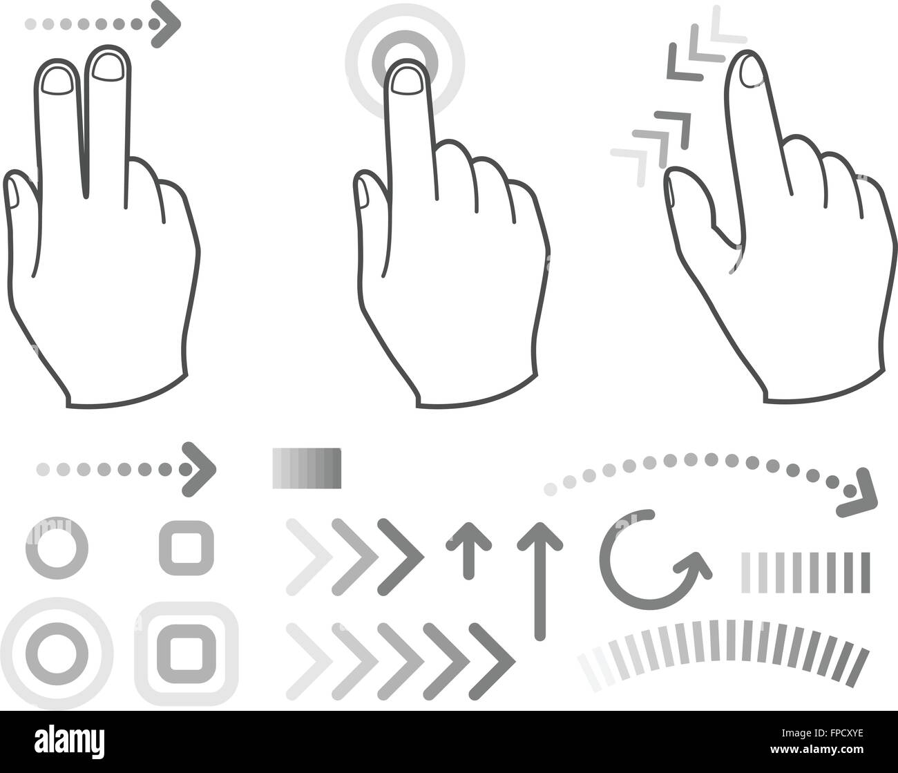 Touchscreen Geste der Hand Zeichen - Touchpad Stock Vektor