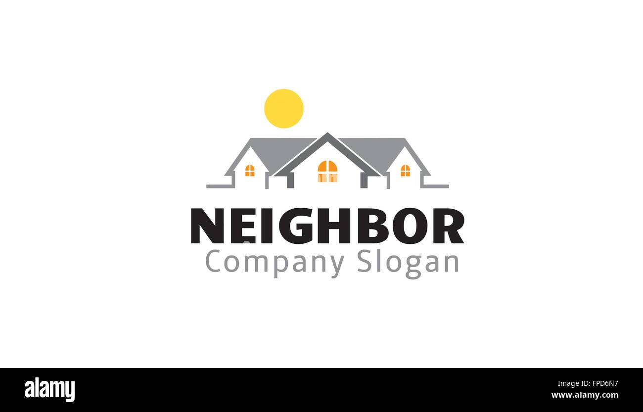 Nachbar-Immobilie-Design-Darstellung Stock Vektor