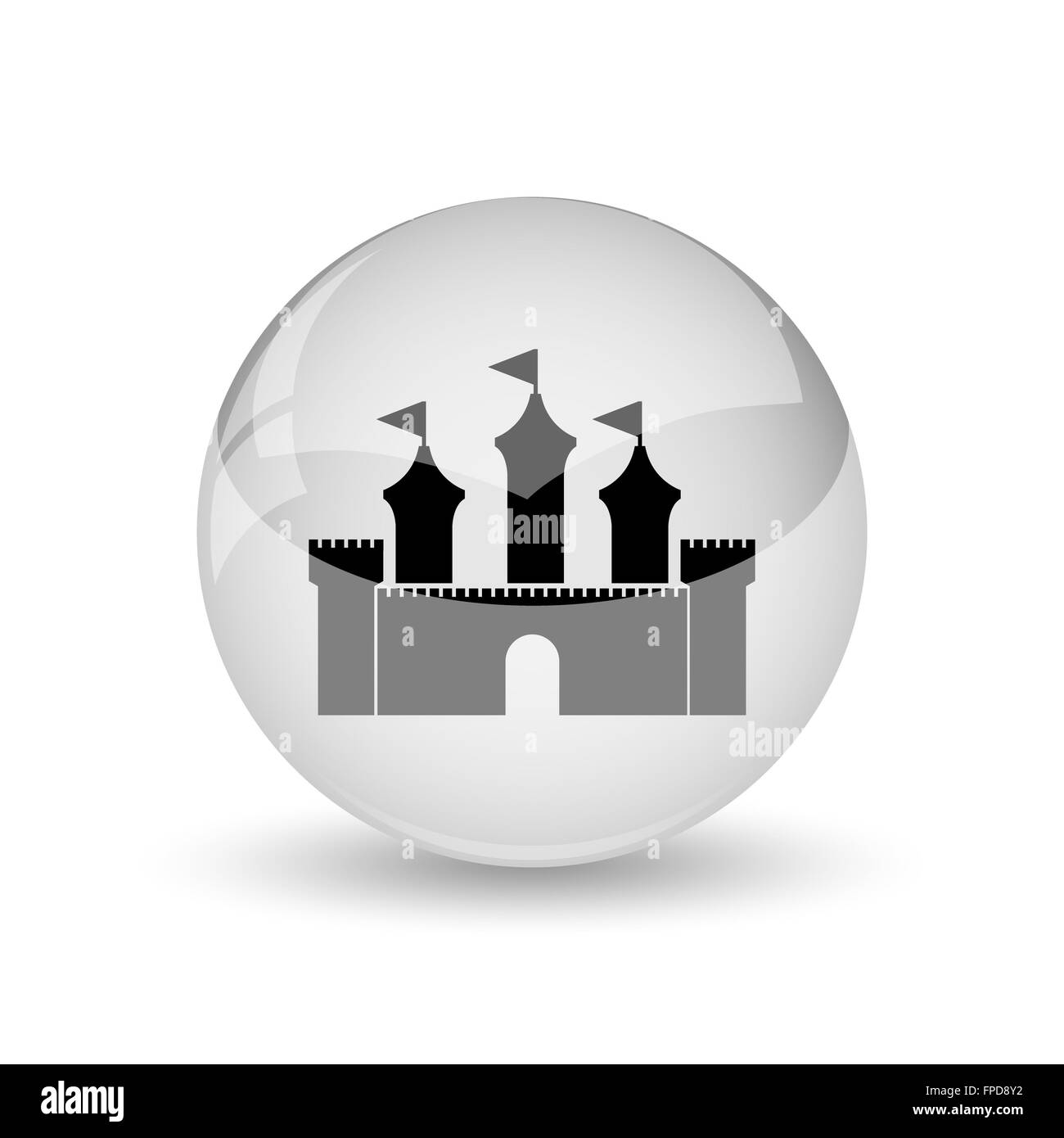 Schloss-Symbol. Internet-Button auf weißem Hintergrund Stockfoto