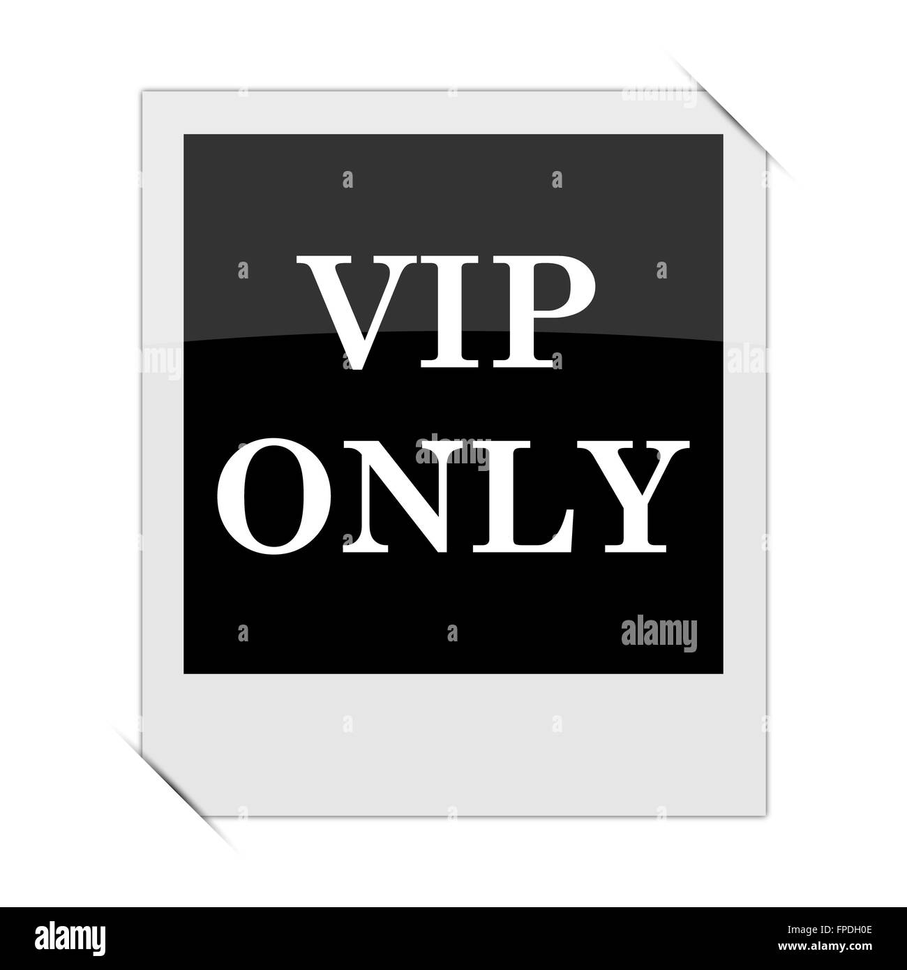 Nur VIP-Symbol in ein Foto auf weißem Hintergrund Stockfoto