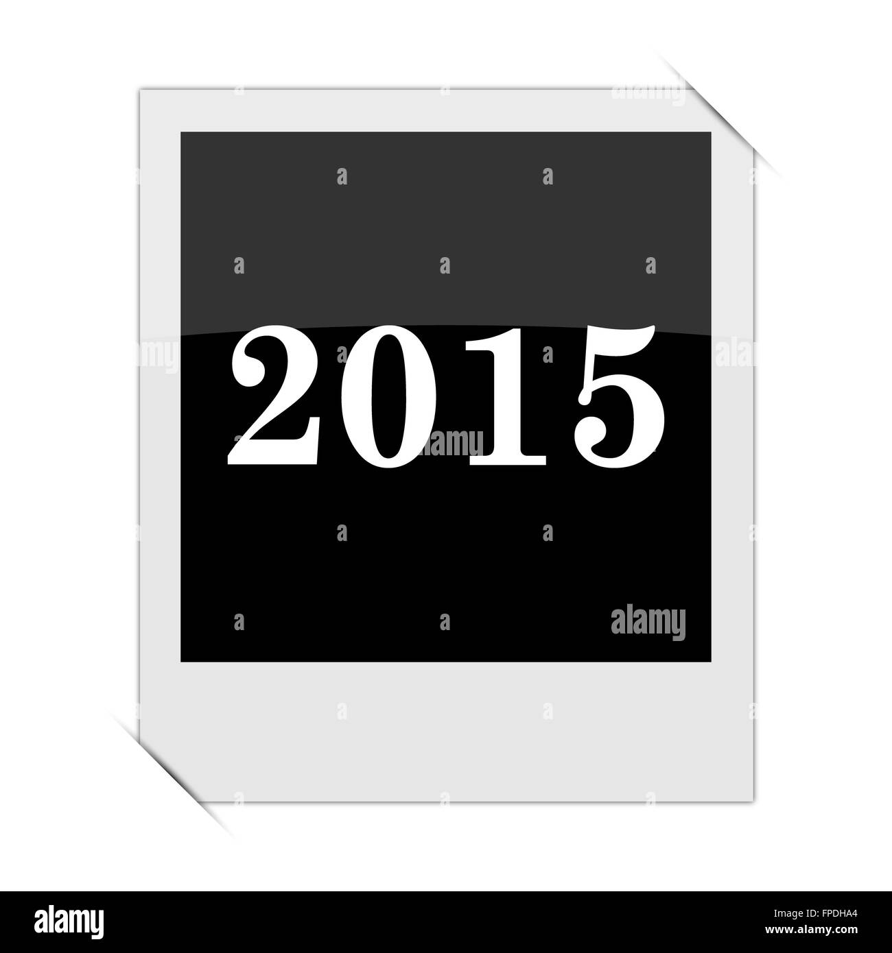 Jahr 2015 Symbol innerhalb eines Fotos auf weißem Hintergrund Stockfoto