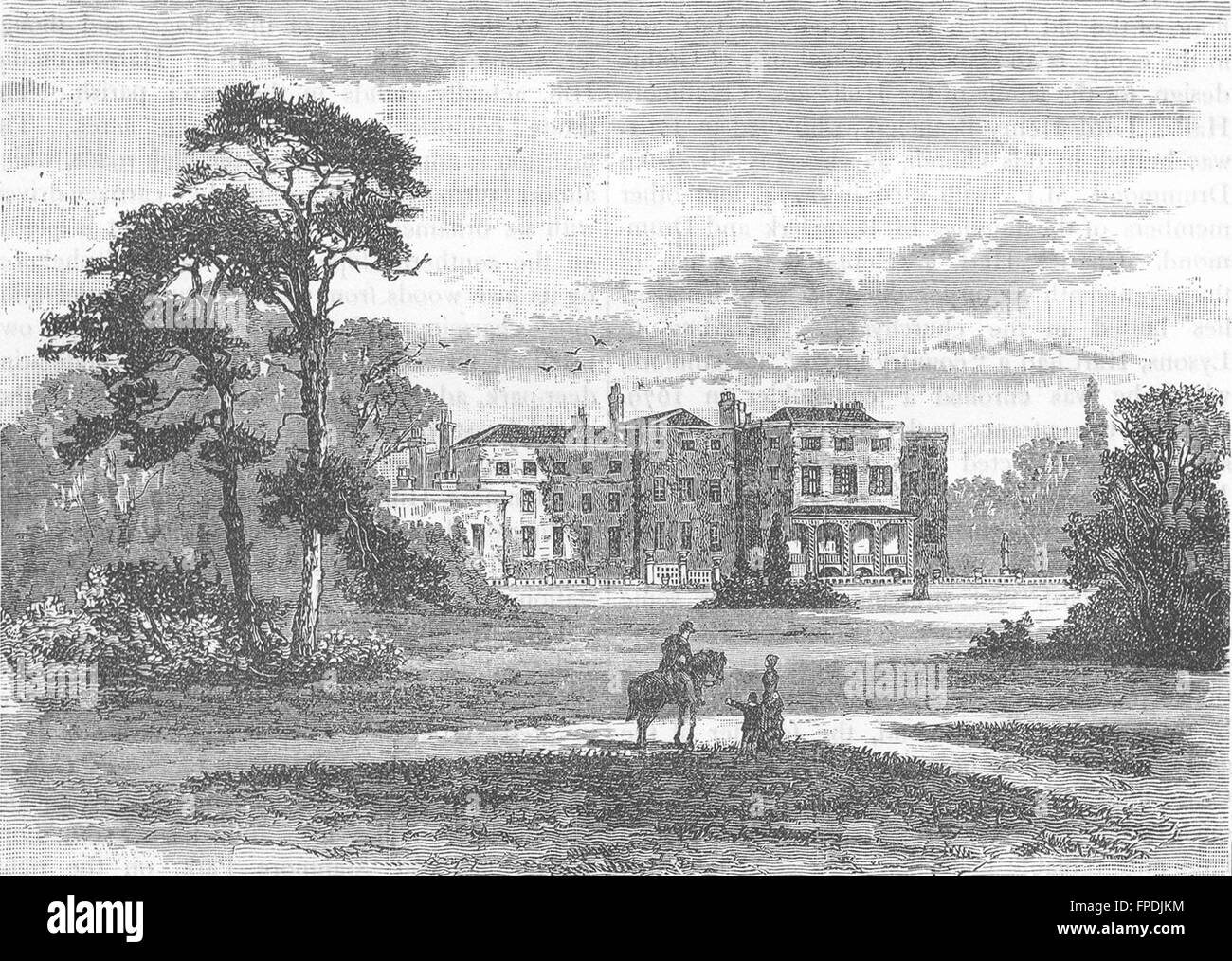 STANMORE und ELSTREE: Bentley Priory (von einer Auffassung im Jahre 1849), 1888 Stockfoto