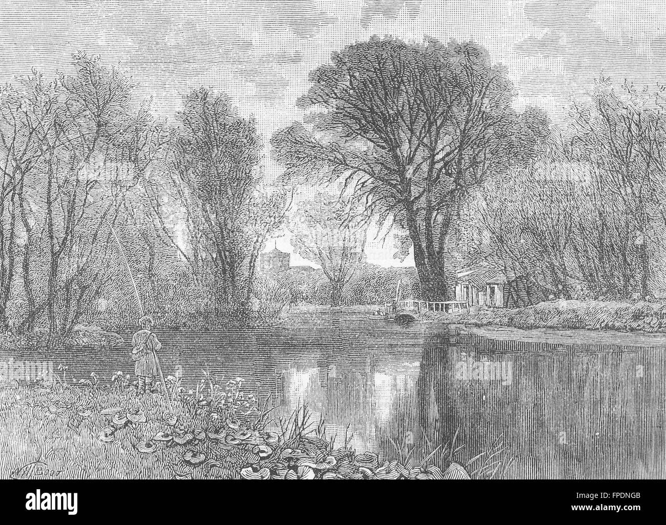 ENFIELD & WALTHAM: Auf die Korrespondenzmanagement Middlesex, antique print 1888 Stockfoto