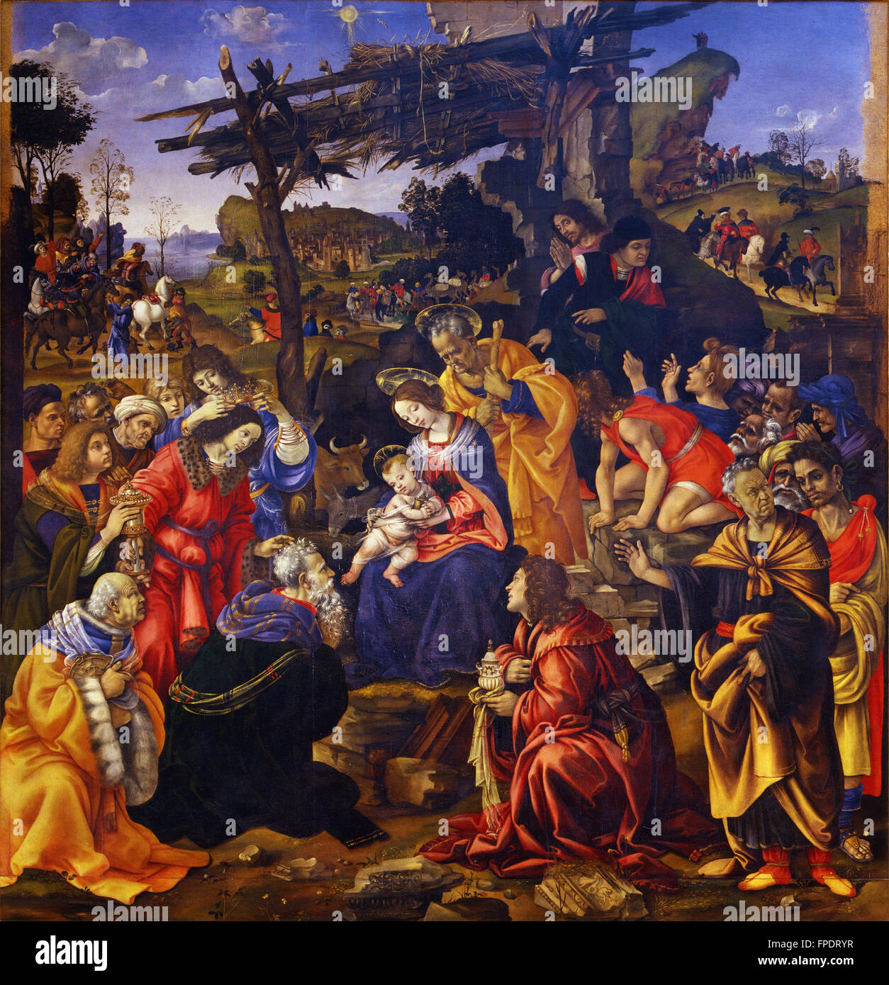 Filippino Lippi - Adorazione dei Magi Stockfoto
