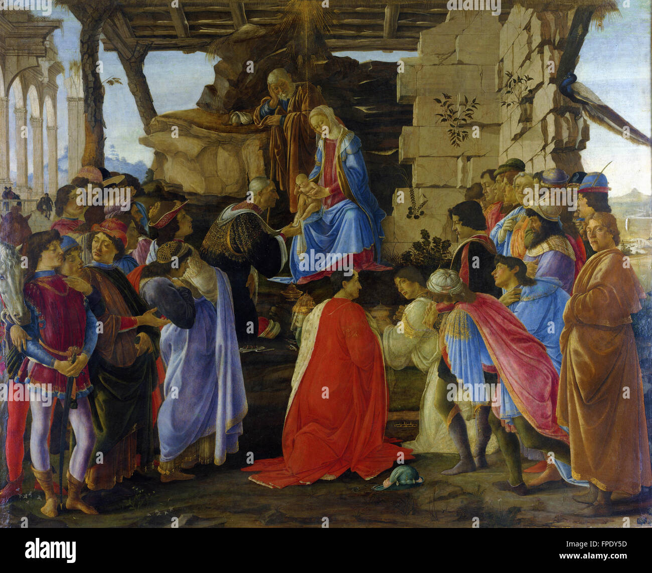 Sandro Botticelli - Adorazione dei Magi Stockfoto
