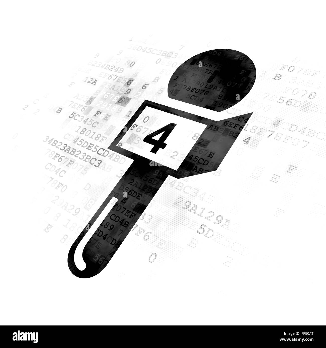 Aktuelles Konzept: Mikrofon auf Digital-Hintergrund Stockfoto