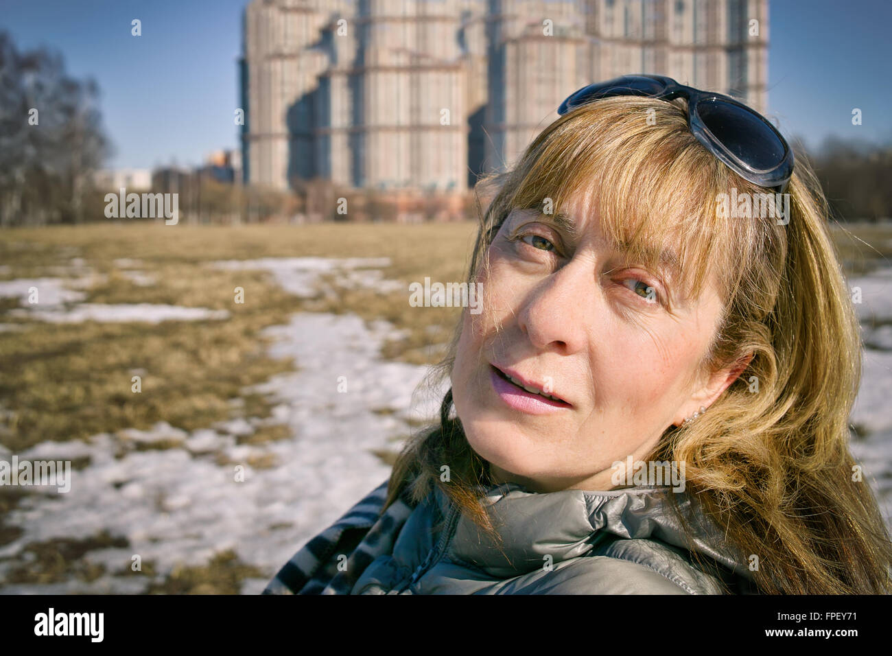 Glückliche Frau Stockfoto