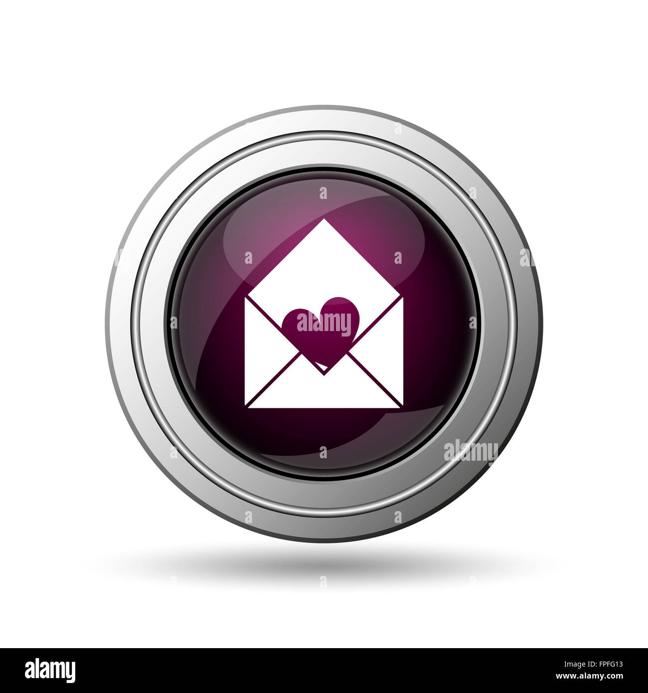 Senden Sie Liebe Symbol. Internet-Button auf weißem Hintergrund. Stockfoto