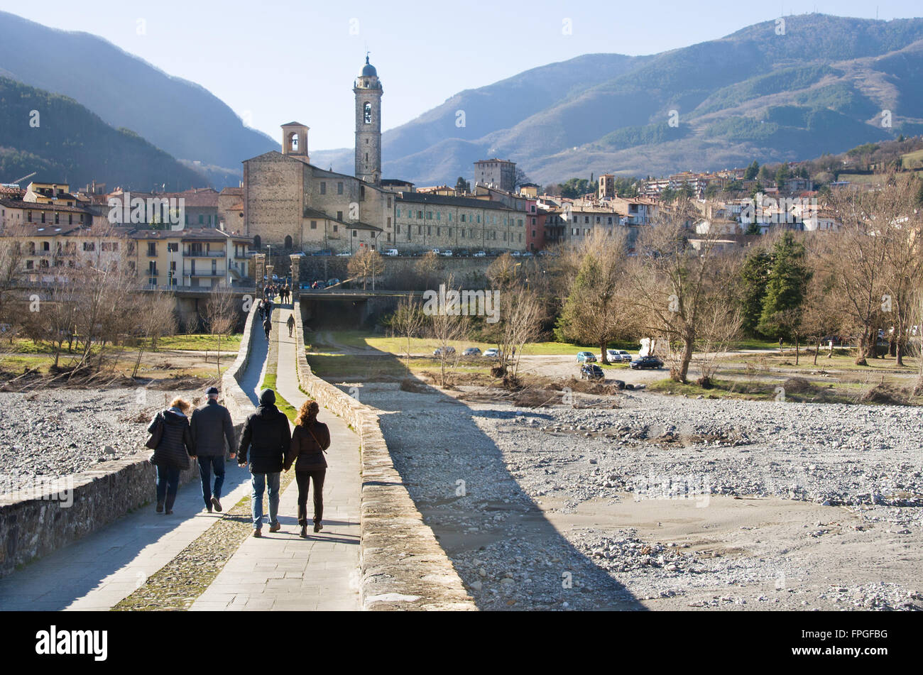 Bobbio Brücke Piacenza Emilia Romagna Italien Reisen Stockfoto
