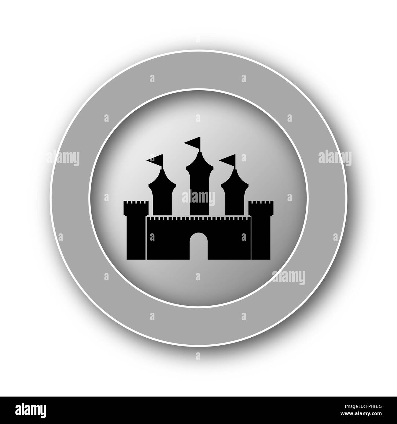 Schloss-Symbol. Internet-Button auf weißem Hintergrund. Stockfoto
