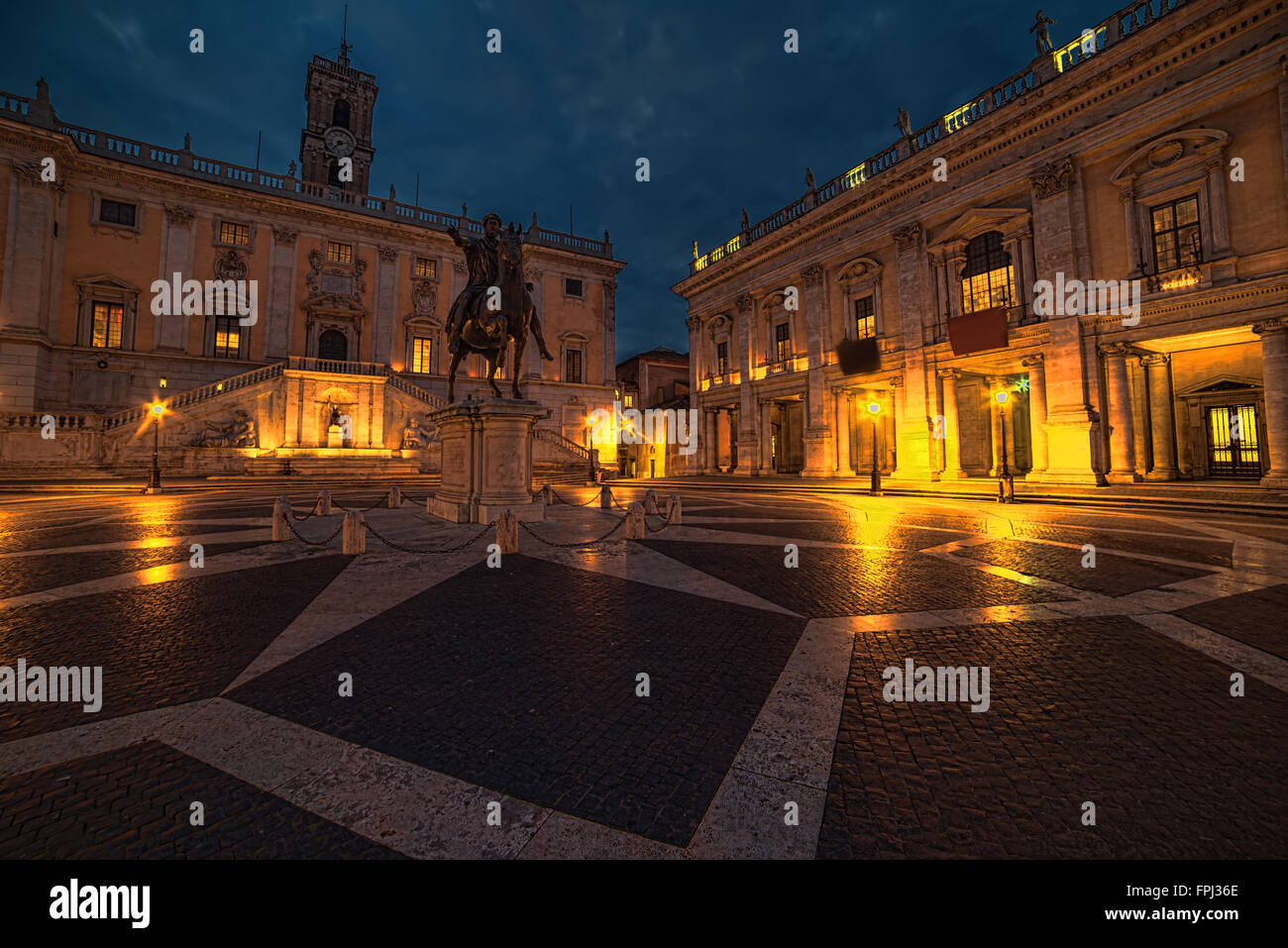 Rom, Italien: Das Capitolium Platz in den Sonnenaufgang Stockfoto