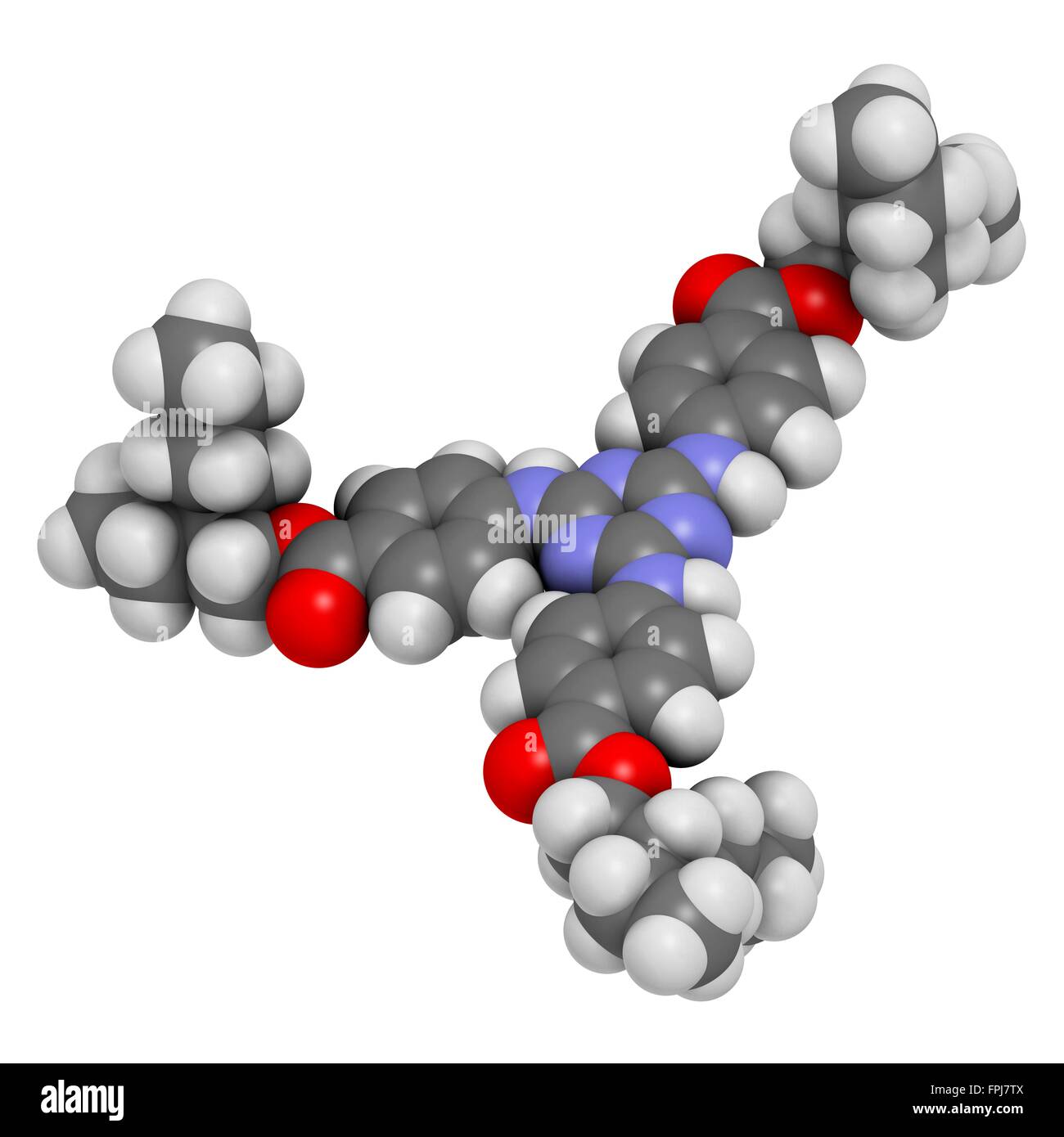 Ethyl-Formiat (Ethyl Methanoate)-Molekül. Atome werden als Kugeln mit C Venti al Farbkodierung dargestellt: Wasserstoff (weiß) Stockfoto