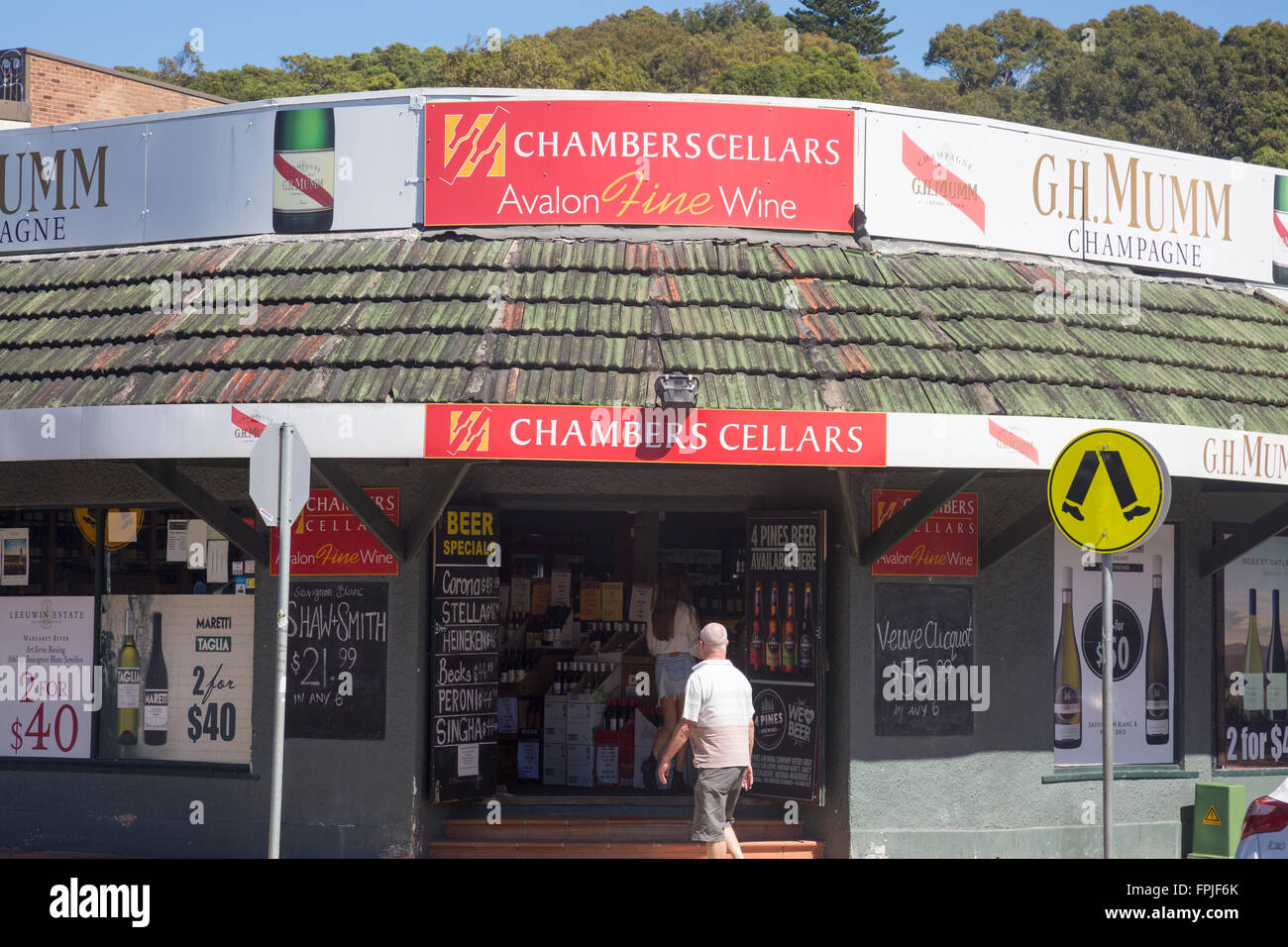 Australische Flasche Shop Spirituosengeschäft in Avalon Strand Sydney, New-South.Wales Stockfoto