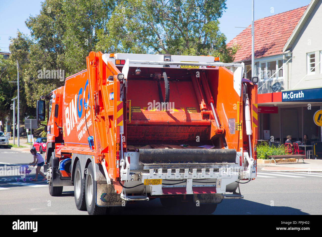 Abfall Müll LKW in Sydney, Australien Stockfoto
