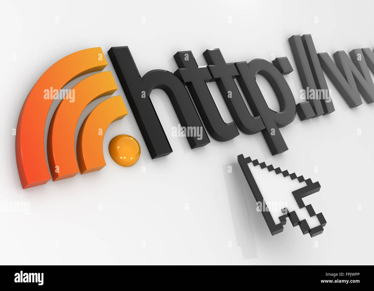 RSS-Symbol und Internet-Konzept Stockfoto