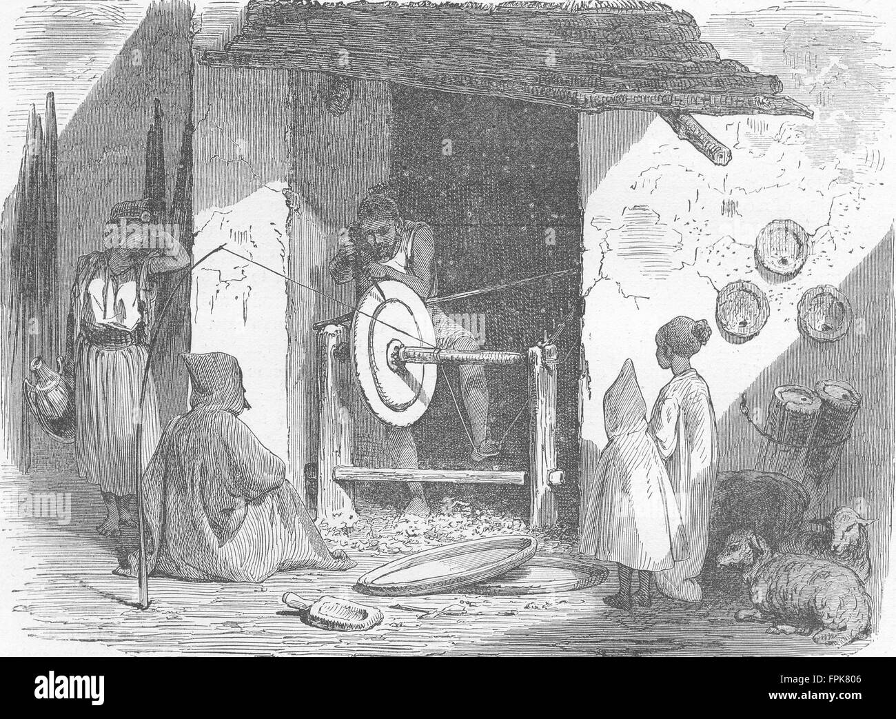 Algerien: Kabyle, arabischen, Moor & Jude: Turner, sein Rad, antique print 1880 Stockfoto