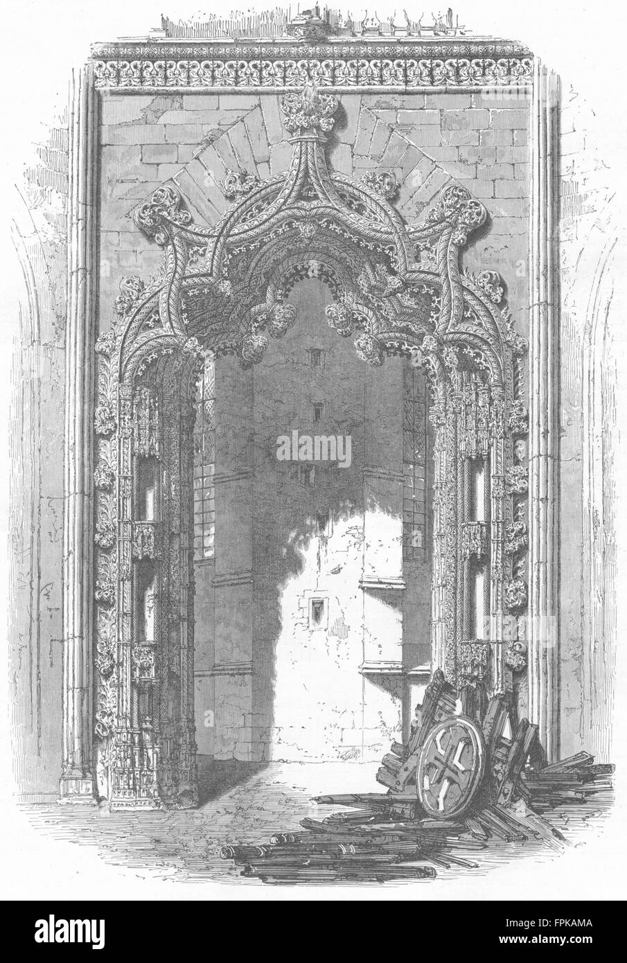 WISCONSIN: Torbogen, Capella Imperfeita, Batalha, antique print 1880 Stockfoto