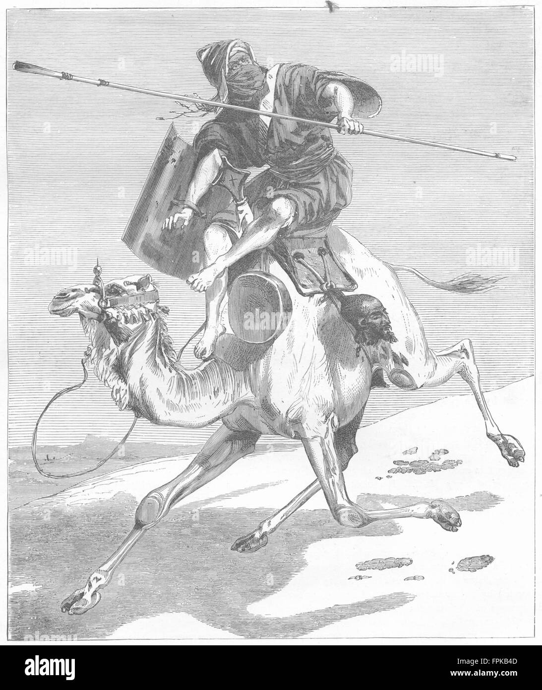 Kamele: Maurische Krieger, antique print 1880 Stockfoto