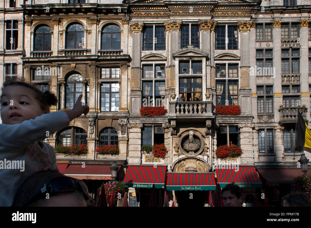 La Chaloupe D'Or - den goldenen Schuh-Restaurant in Grote Markt (The Grand Place) im Zentrum von Brüssel. Le Pigeon in La Grand Place. Stockfoto