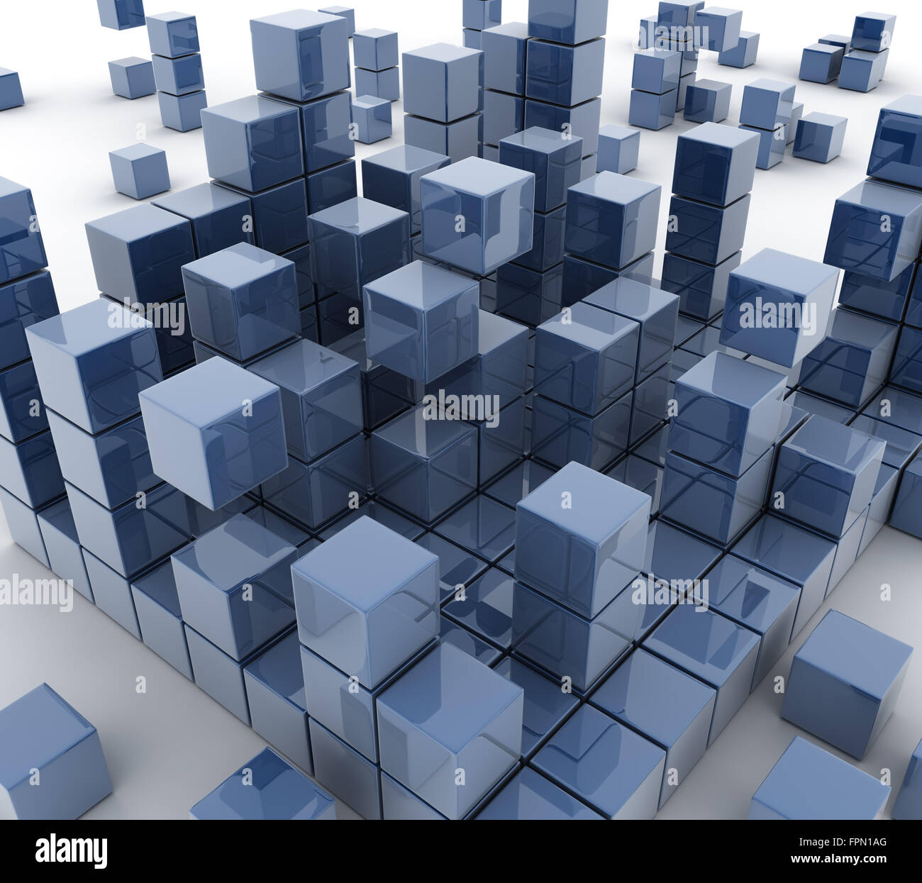 Blauer Block, dies ist eine computergenerierte und 3d gerenderten Bild. Stockfoto