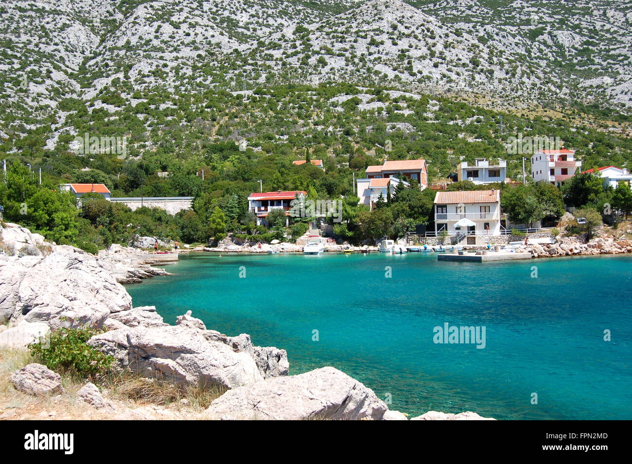 hervorragenden malerischen Blick auf die Adria Strand im Dorf Kuciste auf der Halbinsel Peljesac, Kroatien Stockfoto