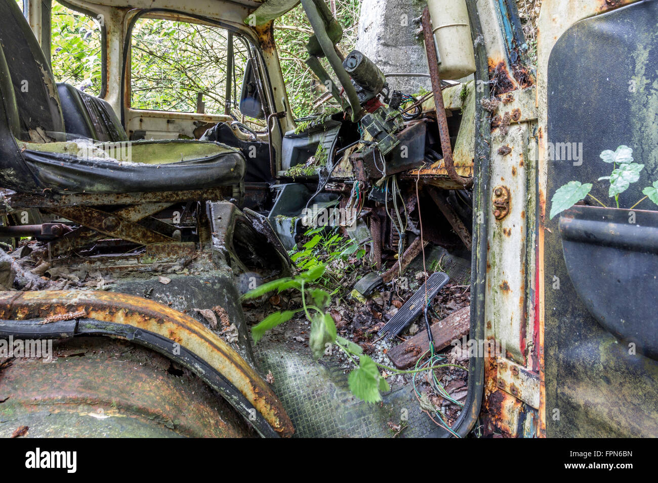 Rostigen alten Leyland-LKW Stockfoto
