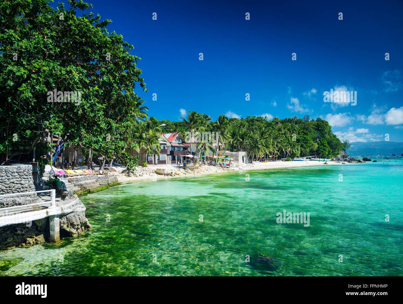Bucht Diniwid Strand im tropischen Paradies Boracay Philippinen Stockfoto