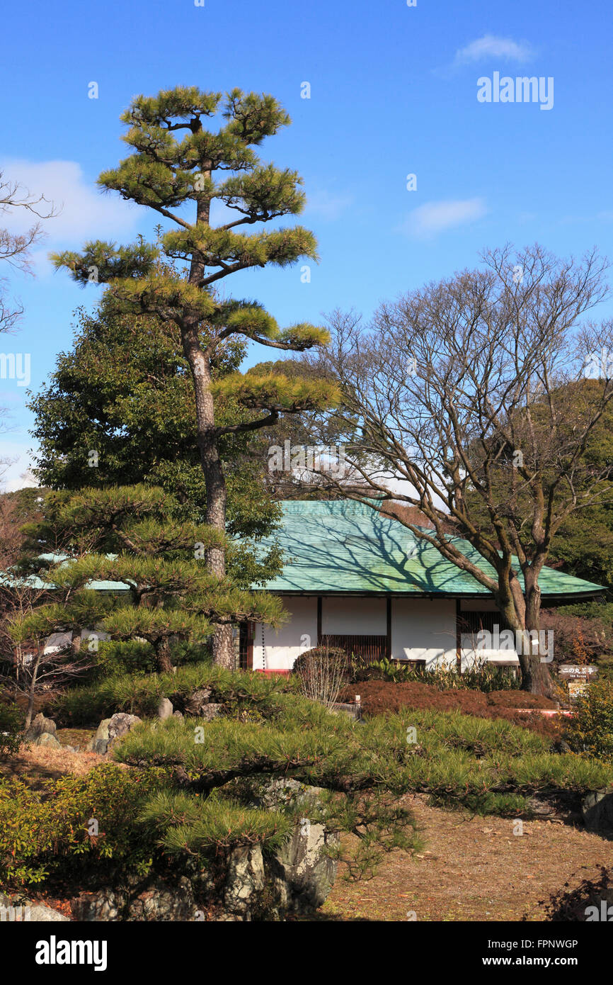 Japan, Nagoya, Burg, Garten, Teehaus, Stockfoto