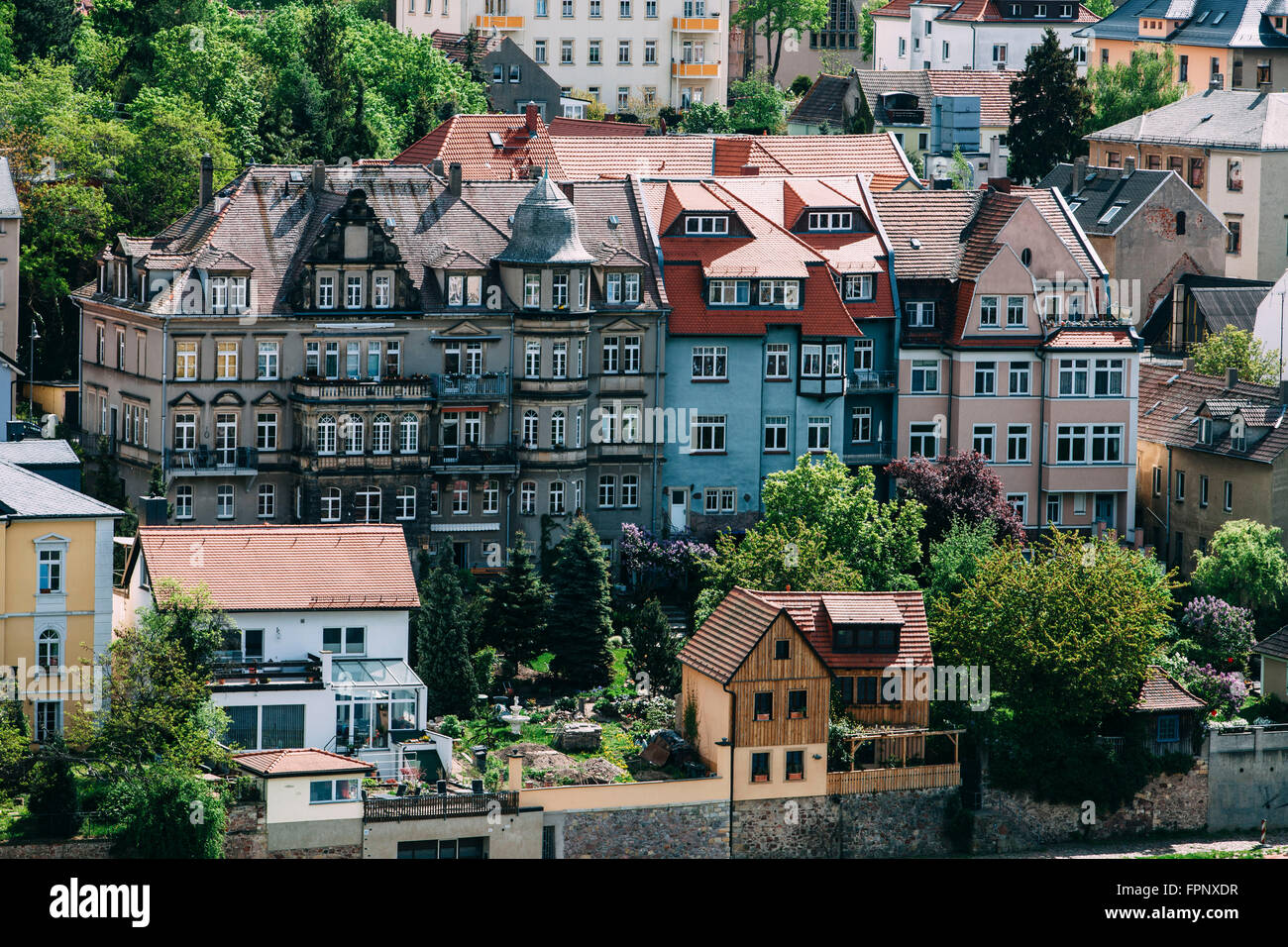 Häuser in Meißen, Sachsen, Deutschland Stockfoto