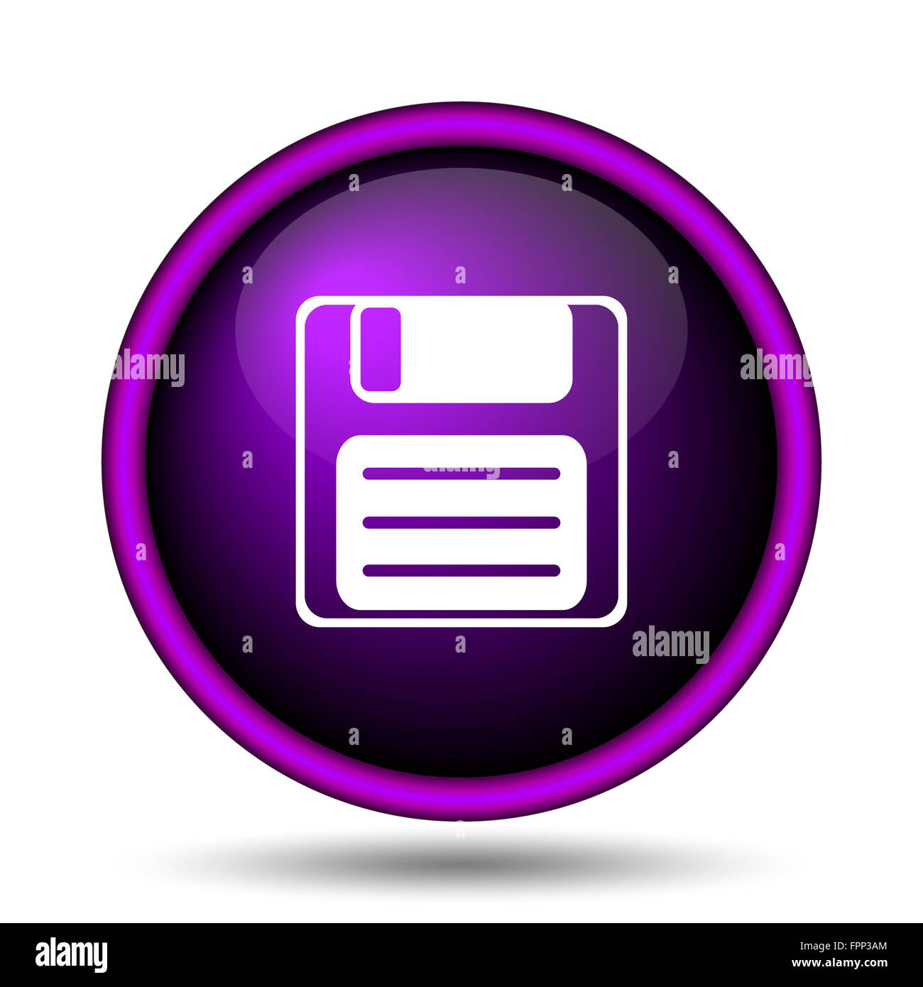 Symbol zu speichern. Internet-Button auf weißem Hintergrund. Stockfoto