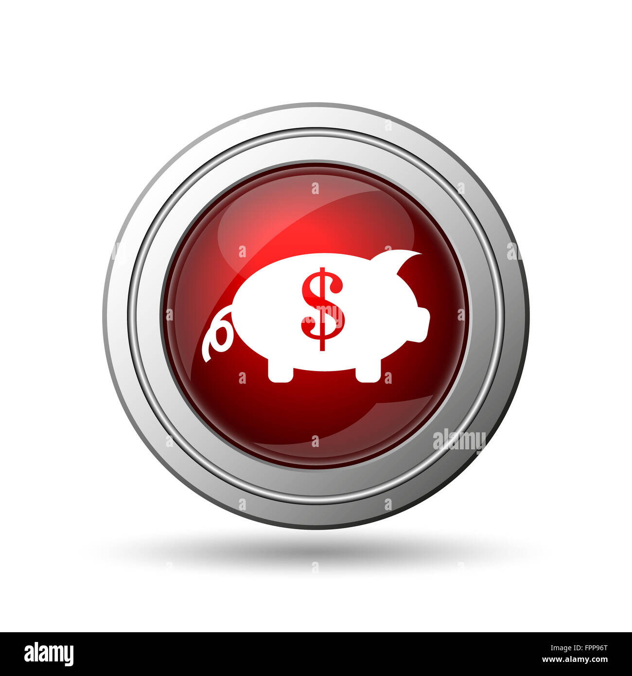 Sparen Sie Geld-Symbol. Internet-Button auf weißem Hintergrund. Stockfoto