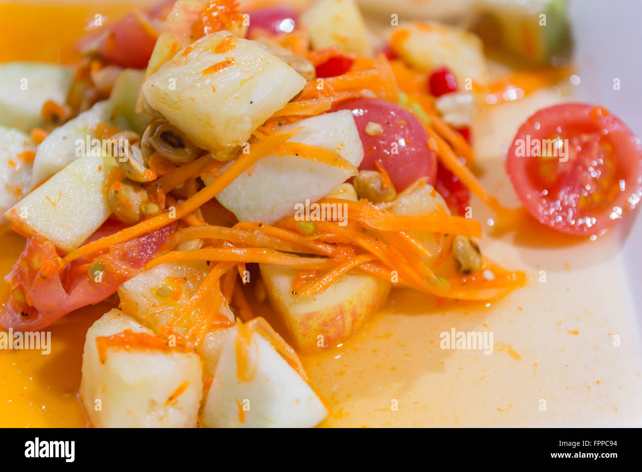 würzige Fruchtsalat Thai-Küche Stockfoto