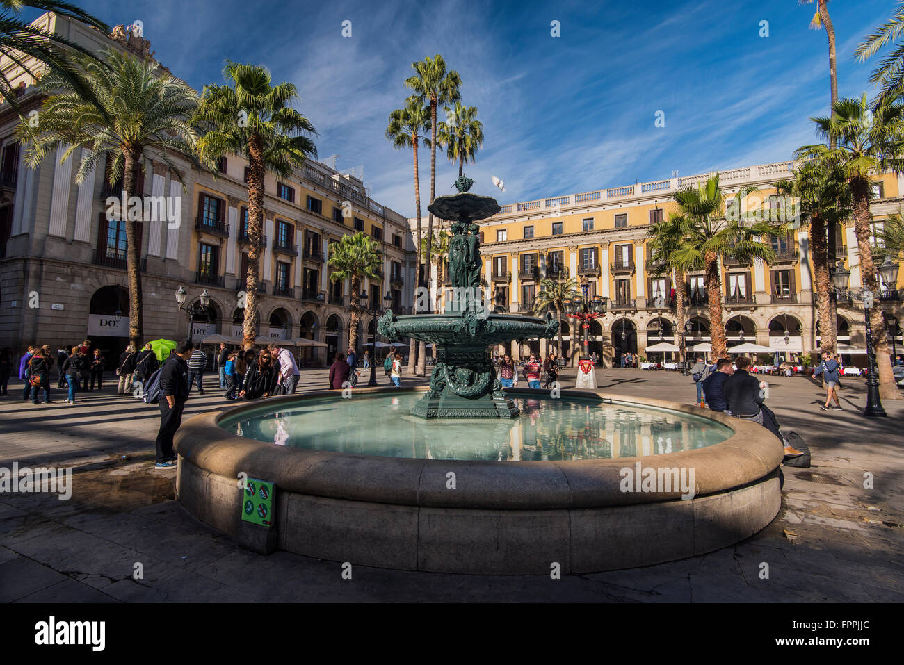 Plaza Real oder Plaza Real, Barrio Gotico, Barcelona, Katalonien, Spanien Stockfoto