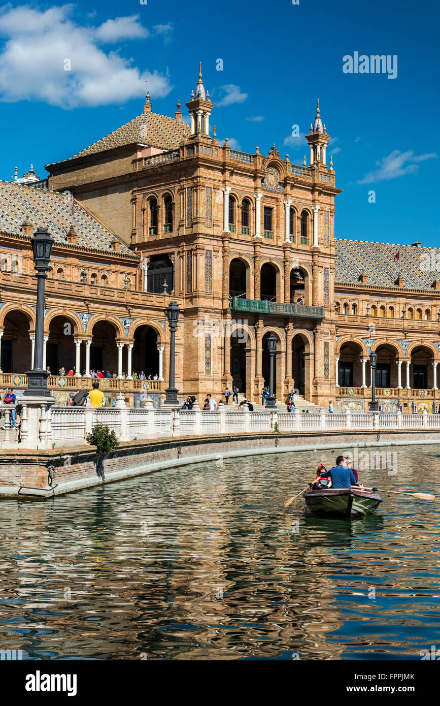 Plaza de Espana, Sevilla, Andalusien, Spanien Stockfoto