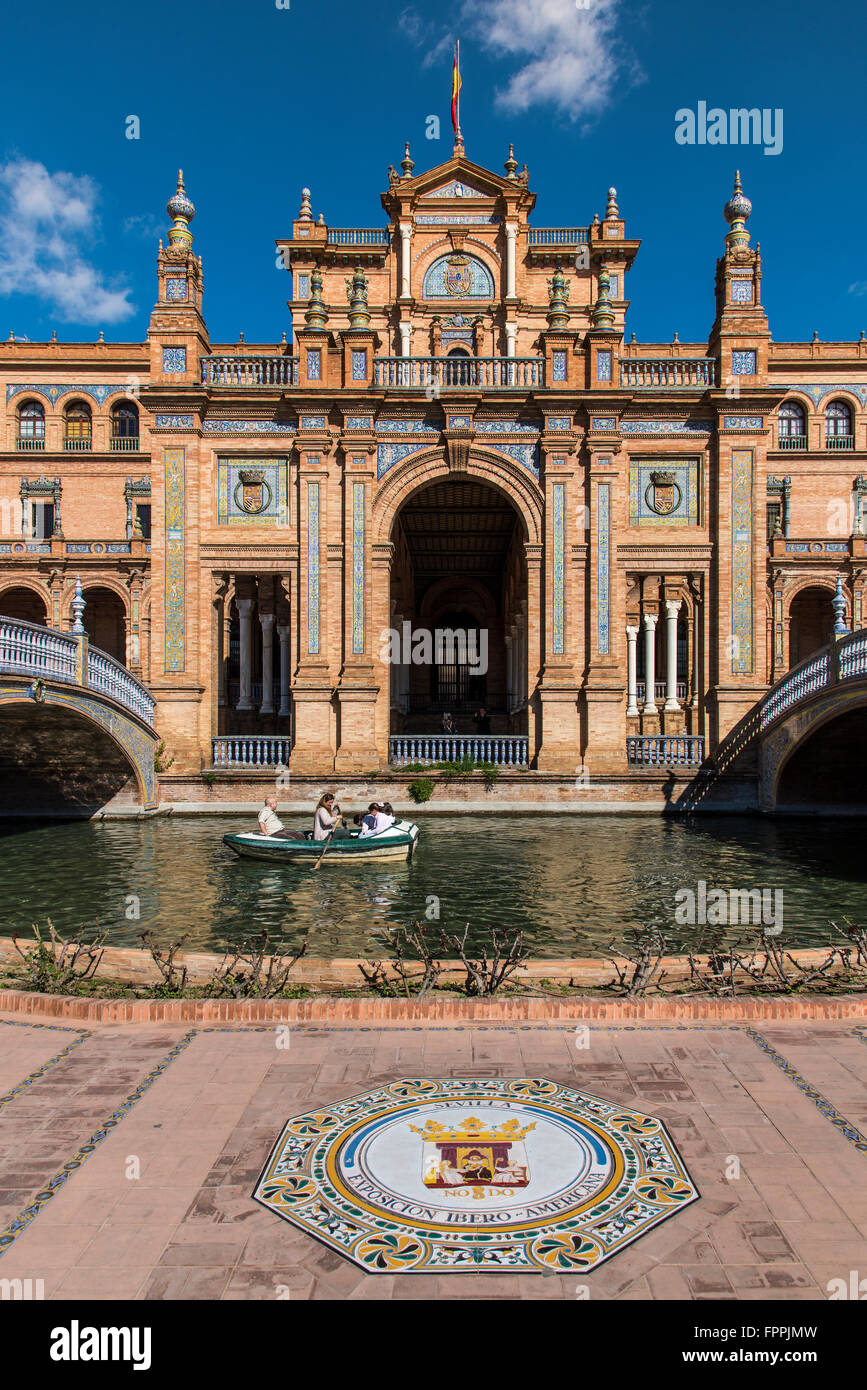 Plaza de Espana, Sevilla, Andalusien, Spanien Stockfoto