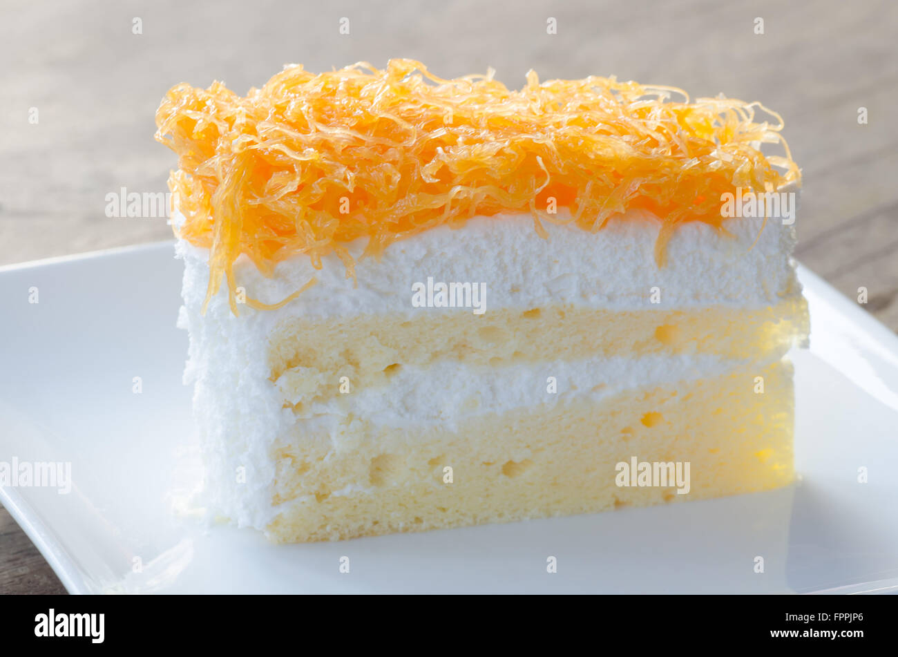 Thai Dessert, Foythong Kuchen oder Gold Eigelb Stockfoto