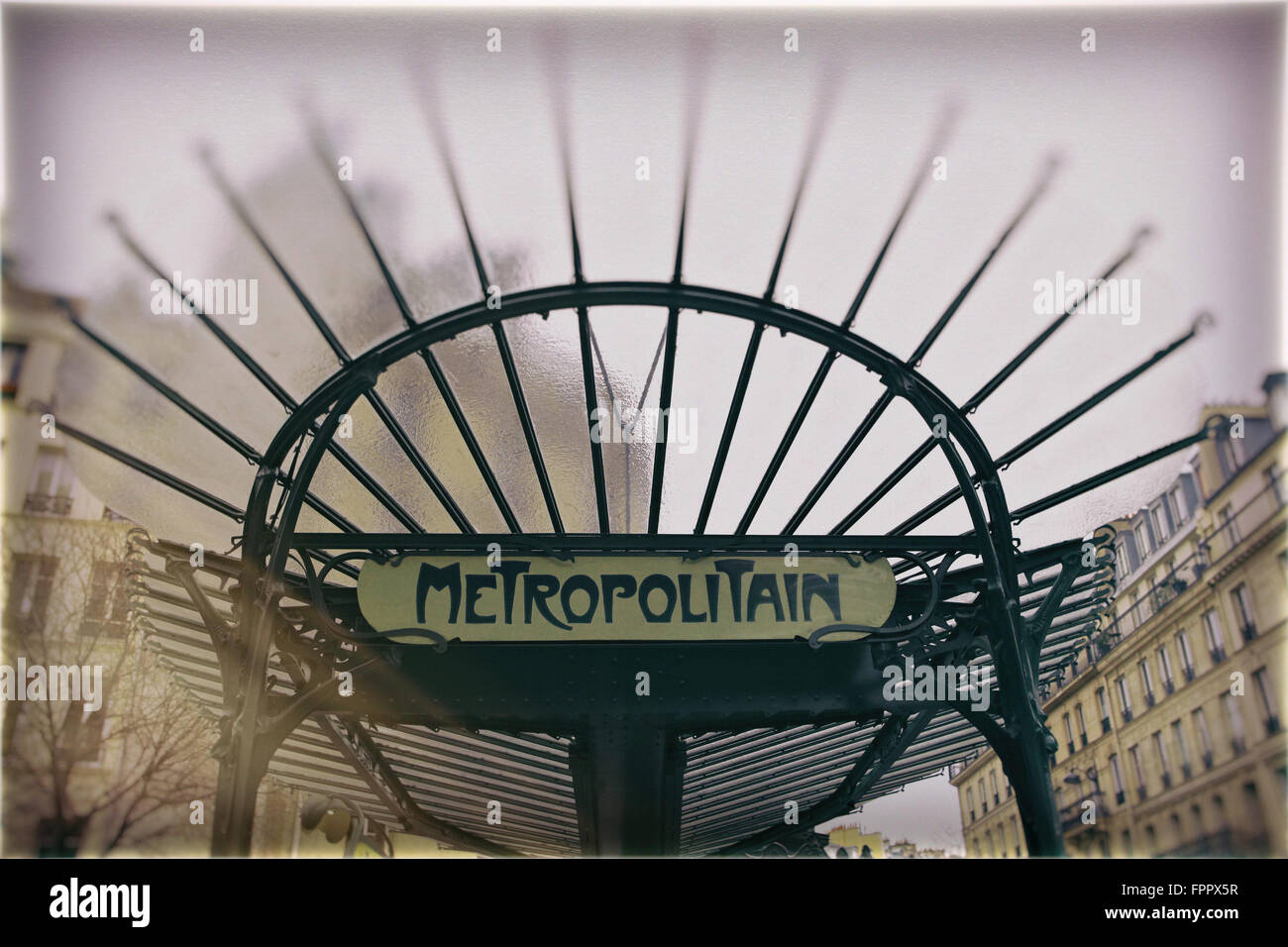 Paris Metropolitain - unterirdische Zeichen Stockfoto