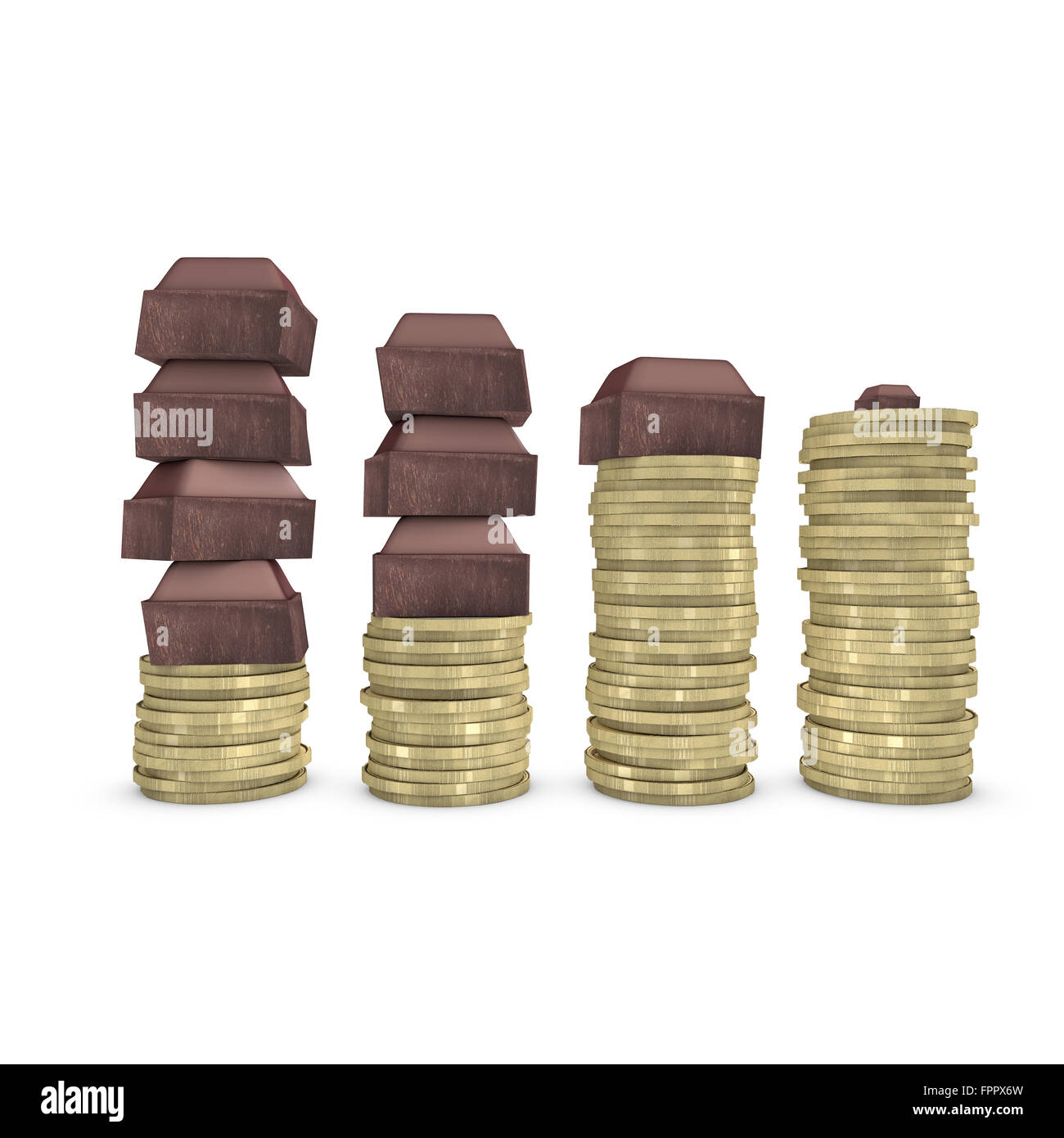 Kakao-Mangel und Nachfrage treibt Preise für Schokolade Stockfoto