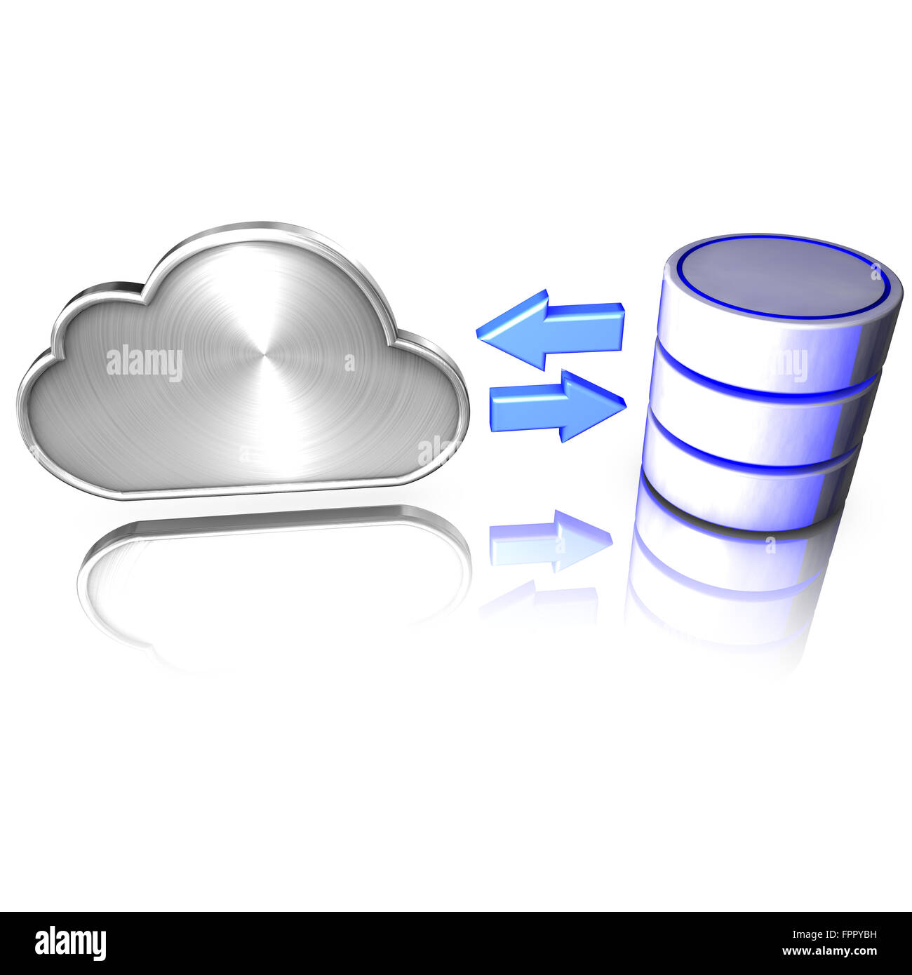 Eine Datenbank bietet Dienste in die cloud Stockfoto