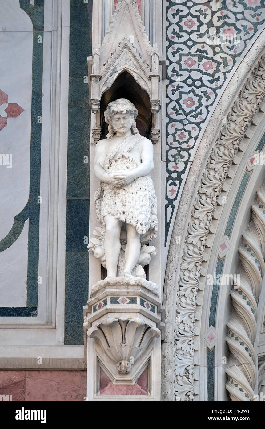 Adam, Portal der Cattedrale di Santa Maria del Fiore (Kathedrale der Heiligen Maria der Blume), Florenz, Italien Stockfoto