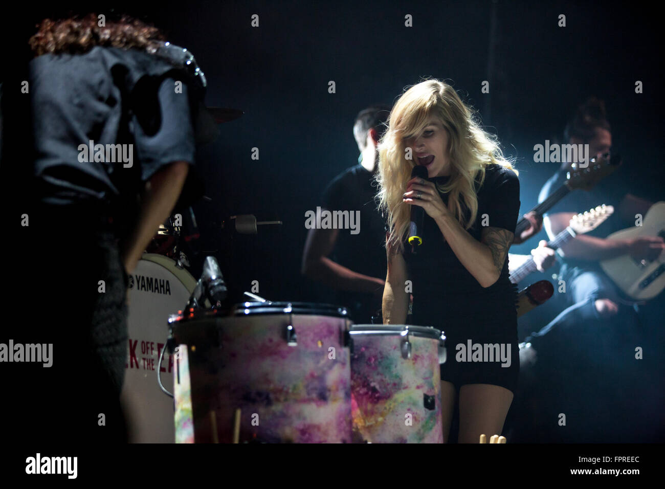 Die kanadische Rockband nimmt Walk Off The Earth auf der Bühne in London, Ontario, 16. März 2016. Gegründet im Jahr 2006 die Stockfoto