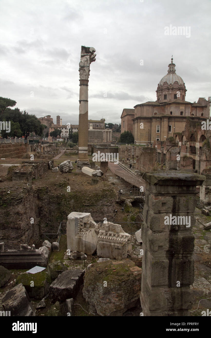Roman Forum Ruinen Rom Antike Reste Ruinen reich Stockfoto