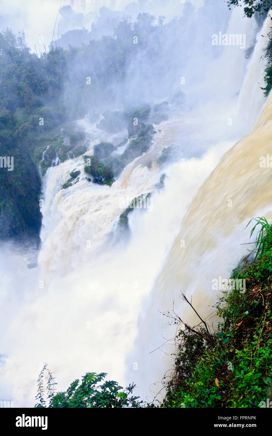 Die Iguazu Wasserfälle an der Grenze zu Brasilien und Argentinien, Südamerika Stockfoto
